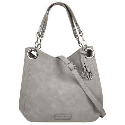 Henkeltasche BRUNO BANANI "BRUNO BANANI Damen", Damen, Gr. B/H/T: 33cm x 30cm x 17cm onesize, grau, Polyurethan (PU), leicht glänzend, unifarben, Taschen
