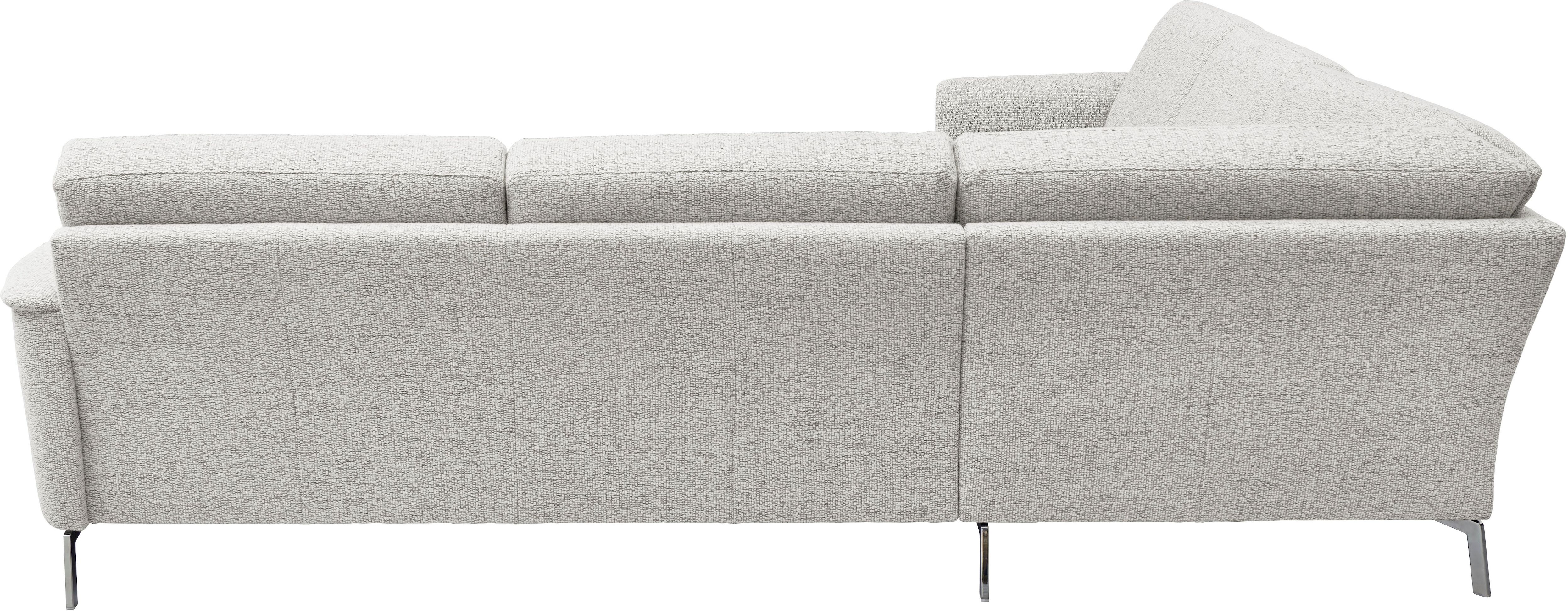 Ecksofa HOME AFFAIRE "Solvaro, optional motorischer Sitzvorzug, Breite 283 cm", grau (silber), B:283cm H:85cm T:263cm, 76% Polyacryl, 24% Polyester, Sofas, Ecksofa, Saugroboter-tauglich, hochwertige Details & sorgfältige Verarbeitung