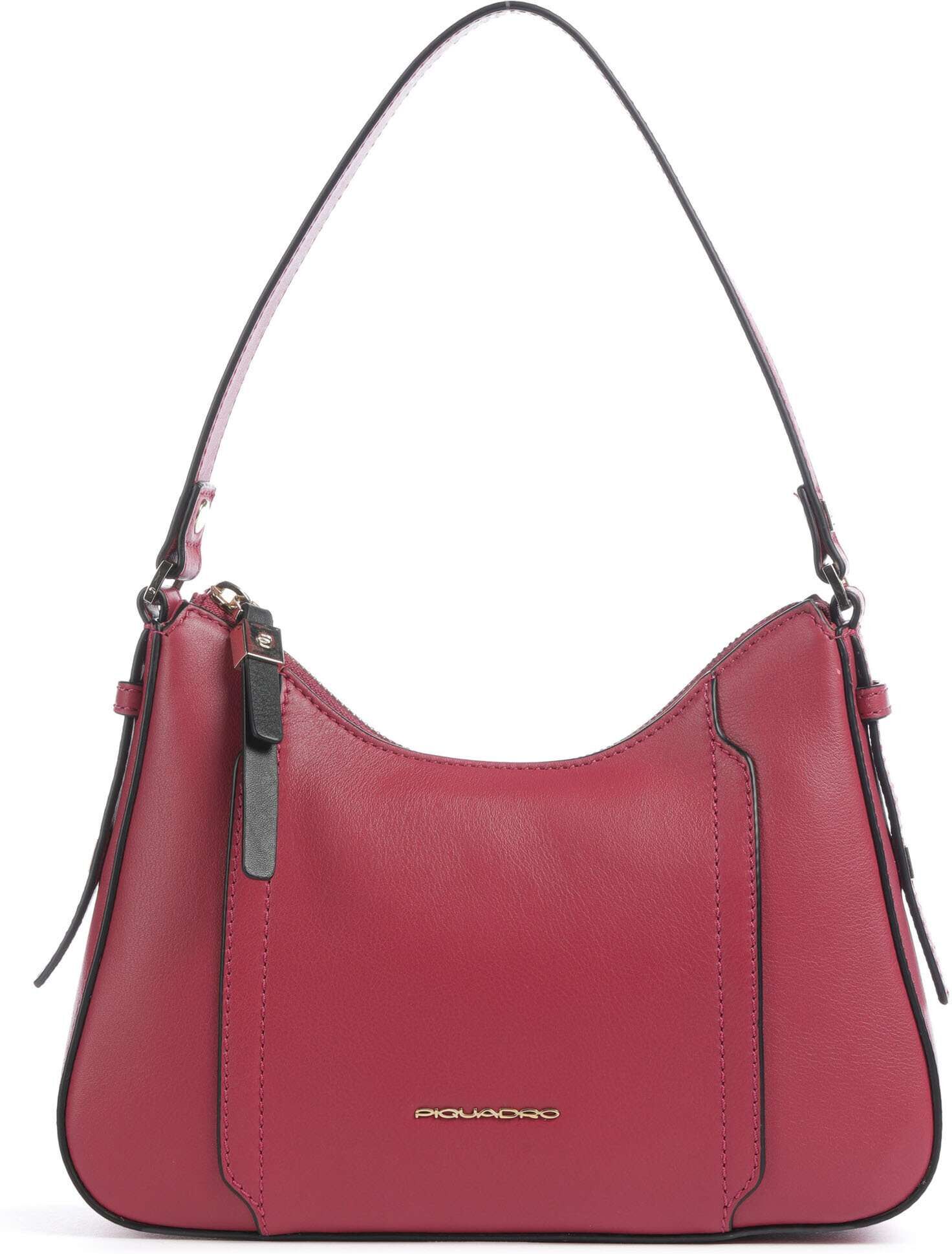 Piquadro Circle Schultertasche aus Leder, rot