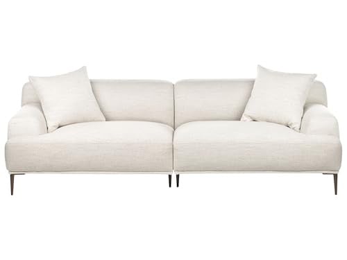Matila Driezitsbank Moderne Stijl Lichtbeige met Metalen Poten en Zitkussens