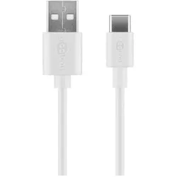 Goobay Dual Ladeset 2,4 A, Netzteil mit 2x USB-Ausgang inklusive USB-Ladekabel, weiss (12 W, 2 Ports), USB Ladegerät, Weiss
