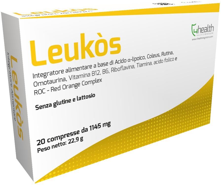 4 HEALTH Srl Leukos 4h Integratore Visivo - 20 Compresse - Acido Alfa Lipoico e Vitamine B