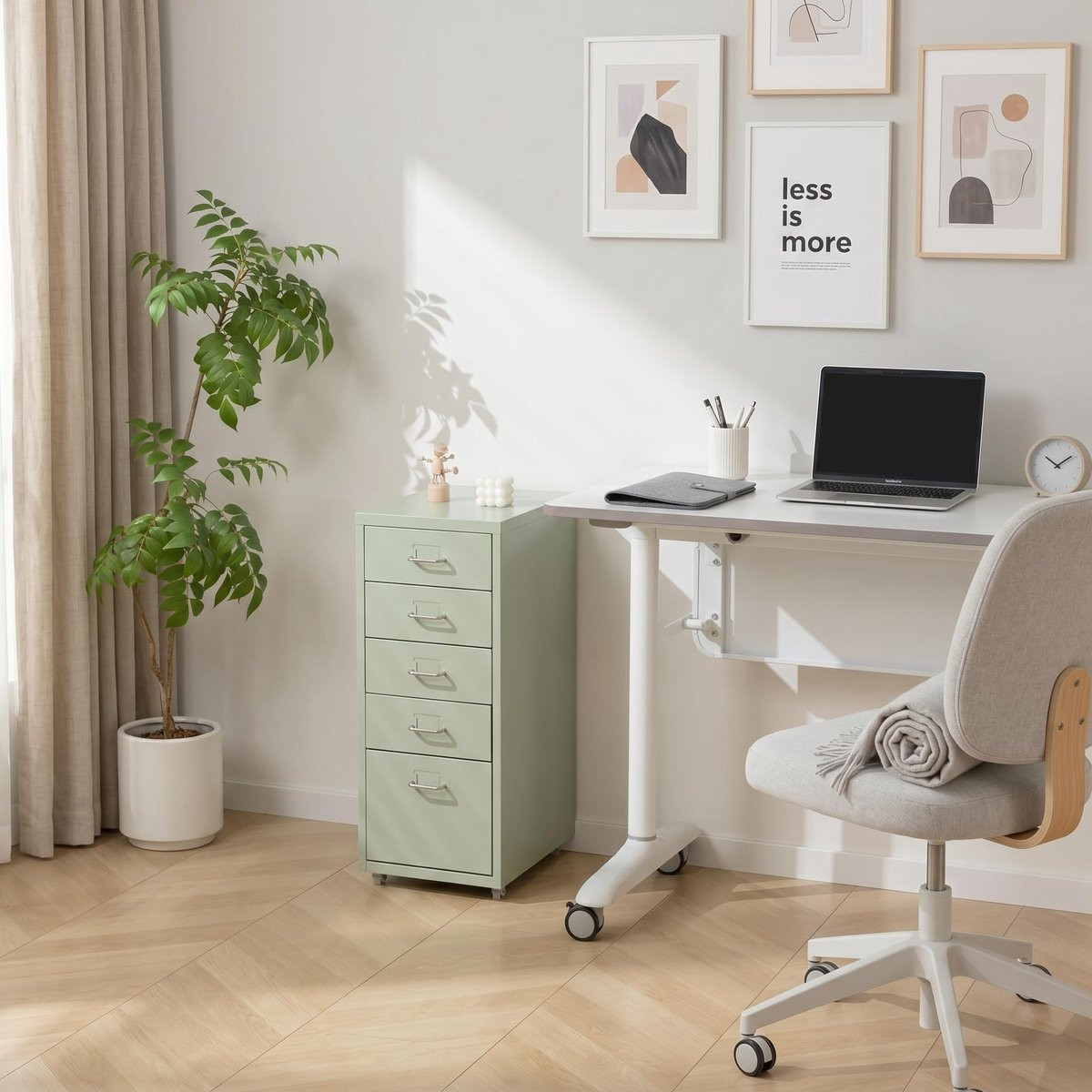 HollyHOME mobiele archiefkast met 5 laden voor onder het bureau