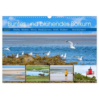 Buntes und blühendes Borkum (Wandkalender 2027 DIN A3 quer), CALVENDO Monatskalender