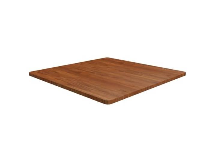 PTUGUOF Tischplatte Quadratisch Dunkelbraun 90x90x2,5cm Eiche Massivholz, Lasurbehandelt, Für Couchtisch, Bartisch, Regal, Möbelplatte