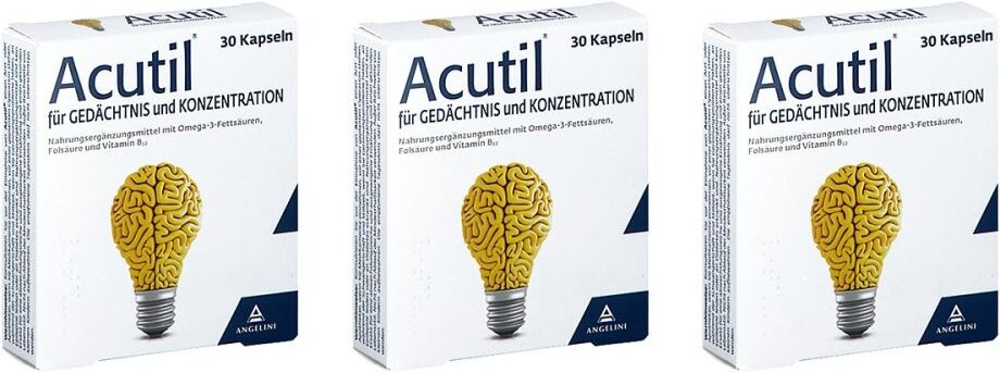 Acutil Kapseln für Gedächtnis und Konzentration 3x30stk
