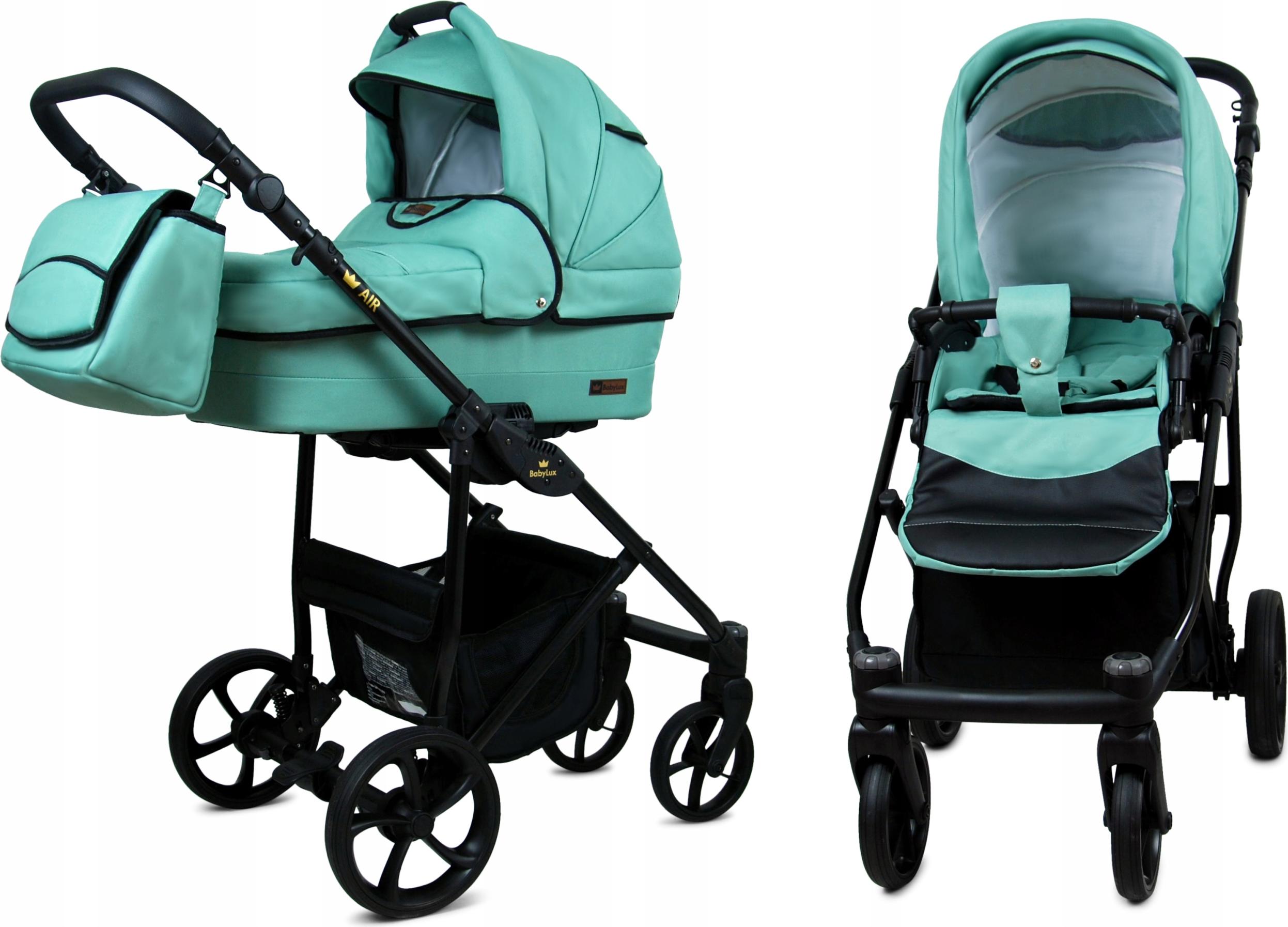 BabyLux AIR | 2in1 Kinderwagen Set | Sage | Kombikinderwagen | Kinderwagenset | Buggy + Babywanne