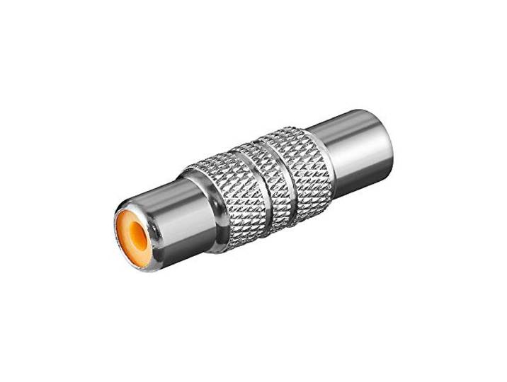 Goobay 11614 RCA-adapter; vrouwelijk naar vrouwelijk; metalen versie - RCA-vrouwelijk > RCA-vrouwelijk