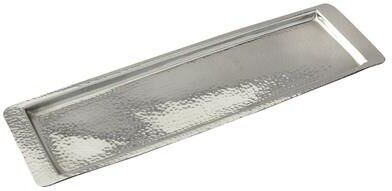 Elegance "Heim Concept Stainless Steel Hammered Rect Tray 17.75""L x 5.5"" W"