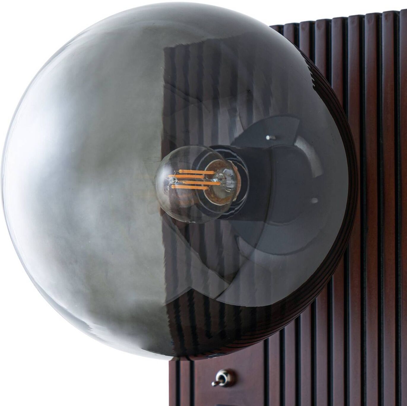 Wandlampe Veloura Lucande, dimmbar, braun / rost, für Wohn- / Esszimmer, Glas, Design, Wandleuchte, Wandlampe Innen