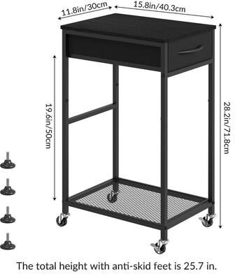 No "Tier Stand Computer Tower Stand with Fabric - 15.8""Lx11.8""Wx28.2""H"