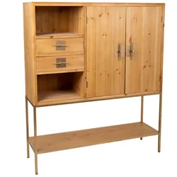 HIGHBOARD aus Holz und Metall, 120x38x140 cm braun