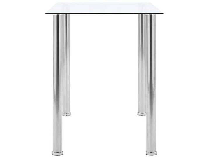 Promo“Table à Manger Transparent 120 x 60 x 75 cm en verre trempé et métal avec entretien facile pour Salle à Manger et Cuisine 441