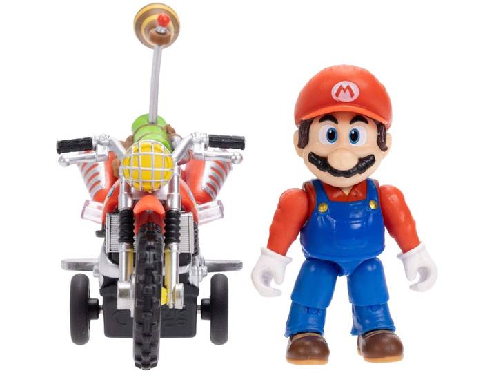 Super Mario Figur mit Motorrad 6,5cm, Zufallsauswahl
