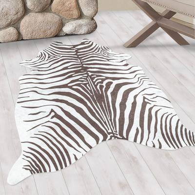 Teppich AYYILDIZ TEPPICHE "ETOSHA 4111", braun, B:100cm H:6mm L:135cm, Polyester, Teppiche, Teppich, Pflegeleicht / Moderner Fell Look