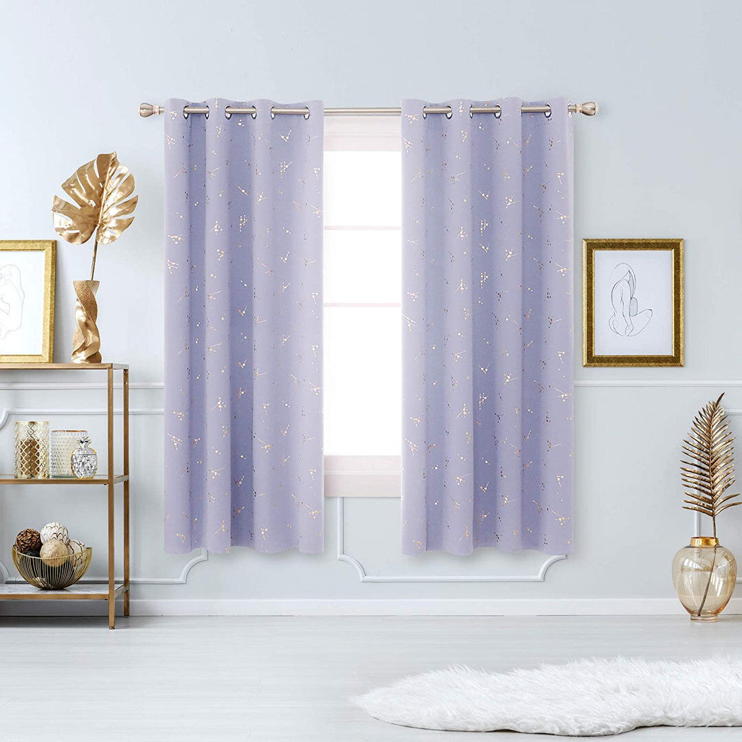 Fairmont Park Bertie Room Darkening Thermal Curtains Light Purple Width 117 x Drop 183 cm