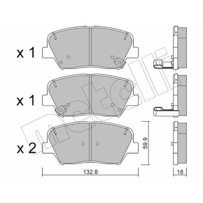 METELLI Bremsbelagsatz, Scheibenbremse 22-1026-0 für HYUNDAI KIA