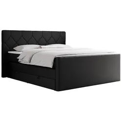 BOXSPRINGBETT KING EIGAR 120/200 Schwarz Kunstleder - H3