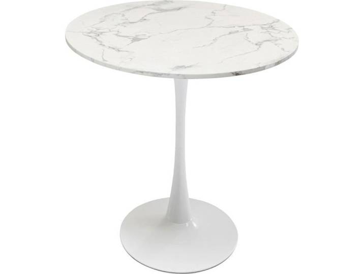 Table Schickeria 80cm effet marbre blanc Kare Design