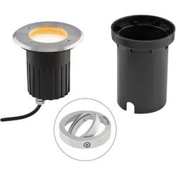 Runder dimmbarer schwenkbarer LED  Bodeneinbaustrahler inkl. warmweißer LED IP67 5W 3000K 450lm EinbauØ125 EVN