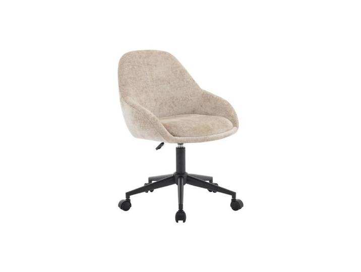 Chaise de bureau - Velours - Beige - Hauteur réglable - NAODY