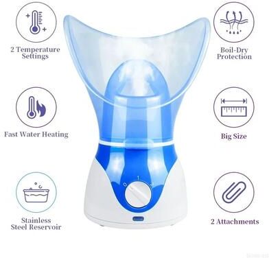Inspired Living NanoGlow Ionic Facial Steamer Deep Pore Cleanser & Hydrating Home Spa purple au