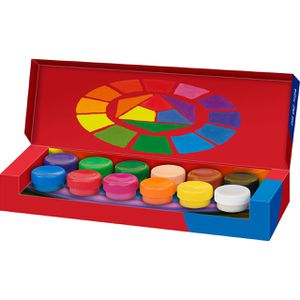 Faber-Castell Temperafarben 121050, 12 Farben, farbintensiv, in Töpfchen, 12x 20 ml