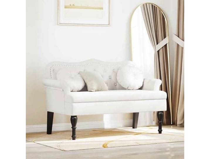 (ON SALE)Banc Chesterfield - Banquette de salon Blanc 120 5x65x75 cm Cuir synthétique @FR3654786