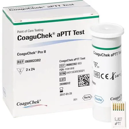 Roche Diagnostik Roche CoaguChek aPTT Test, Teststreifen für CoaguChek Pro II, 2 x 24 Stück 06882382003