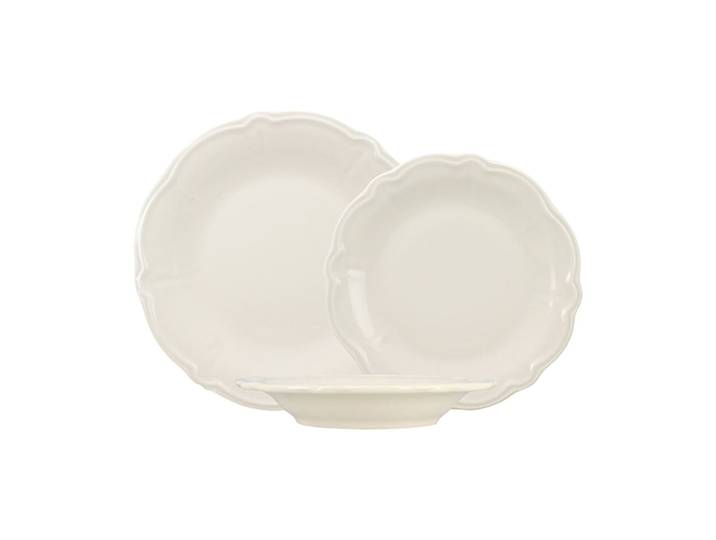 Service de table 36 pièces en grès blanc
