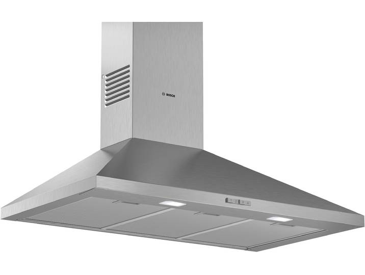 BOSCH Kopffreihaube DWP95BC51 , Energieeffizienz: B, edelstahlfarben, B:90cm H:24,6cm T:50cm, Dunstabzugshauben, LED Belichtung und einfach zu reinigender Metall-Fettfilte, Kopffreihaube
