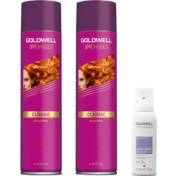 1275ml Goldwell Styling Bundle Sprühgold & Glanz (Haarspray 2 x 600ml + Glanzspray 75ml)