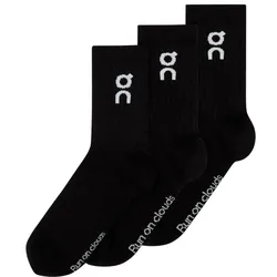 On Running, Unisex, Sportsocken, On Logo Sock High Black (3x) (39 - 42.50), Schwarz