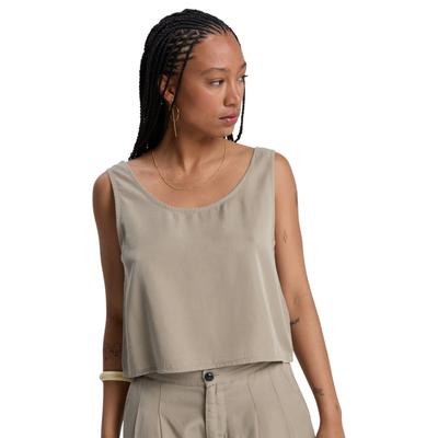 Tanktop QUIKSILVER "Vista", Damen, Gr. XS, beige (seneca rock), Obermaterial: 100% Lyocell., Tops Tanktop