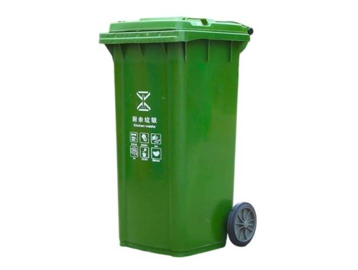 TINGMIAN Großer Mülleimer Outdoor-Mülleimer Mit Rädern Und Deckel, 100L 120L Großer Küchen-Mülleimer for Veranda, Hinterhof, Terrasse(Green,120L)