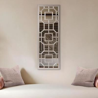 Howard Elliott Collection Adrianna Wall Mirror Panel , Antique Silver