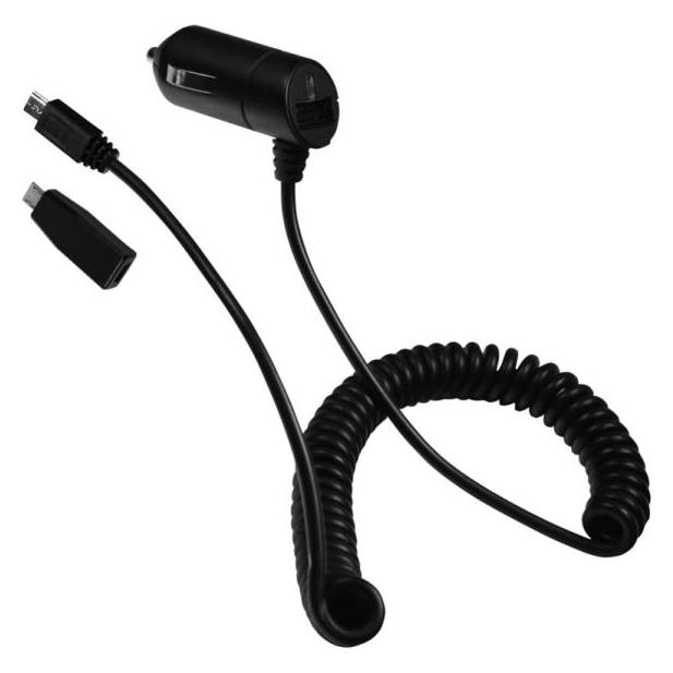 D-Parts Kfz-Ladekabel Nano Connect Micro/USB 1A schwarz inklusive MiniUSB Adapter (LAUNAC1-7)