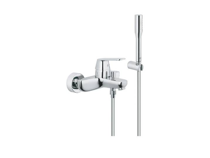 Badarmatur GROHE Eurosmart Cosmopolitan Wannenbat , silber (silberfarben), B:20,5cm H:19,5cm, Messing, Armaturen, Badarmatur