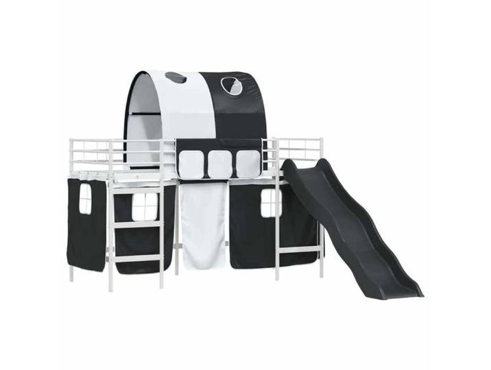 Lit 99.5x190cm - VIDAXL - Cadre de lit Blanc et Noir L16961