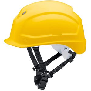 Uvex Schutzhelm pheos S-KR, 9772134, EN 397, mit 6-Punkt-System & Kinnriemen, Größe 52-61, gelb