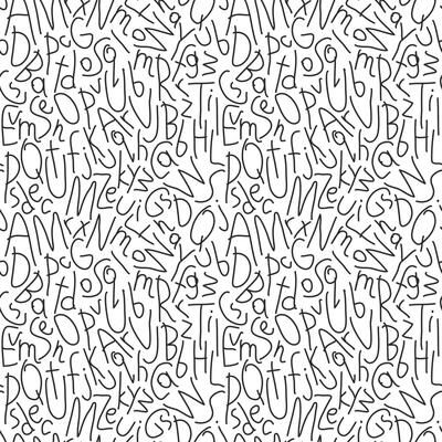 RoomMates Black & White Alphabet Jumble Peel and Stick Wallpaper