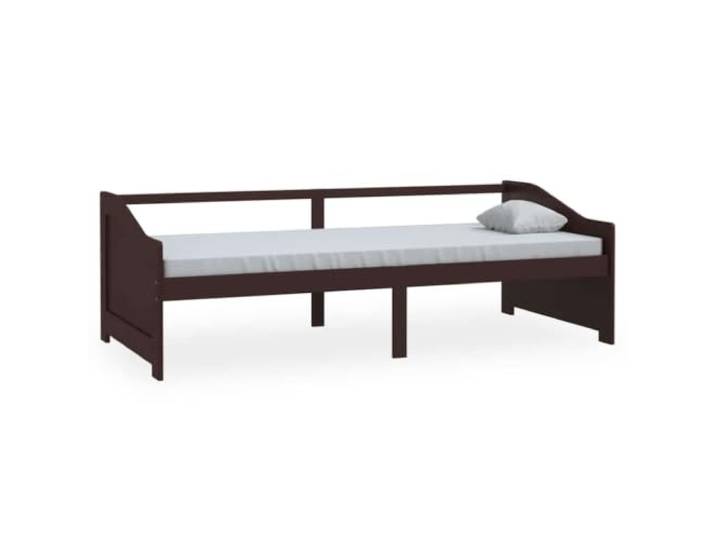 Makastle Tagesbett Dunkelbraun Massivholz Kiefer 90x200 cm 3-Sitzer Sofa & Bett