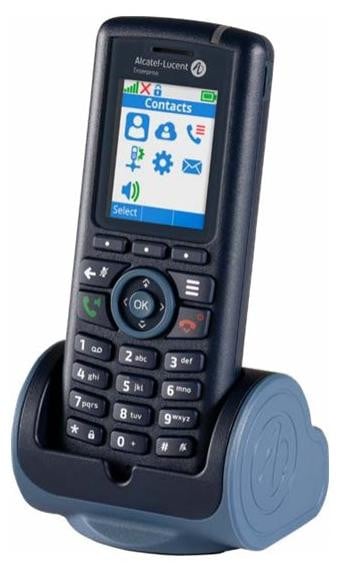 Alcatel-Lucent Enterprise 8214 DECT-mobiele telefoon met batterij en oplader voor op het bureau