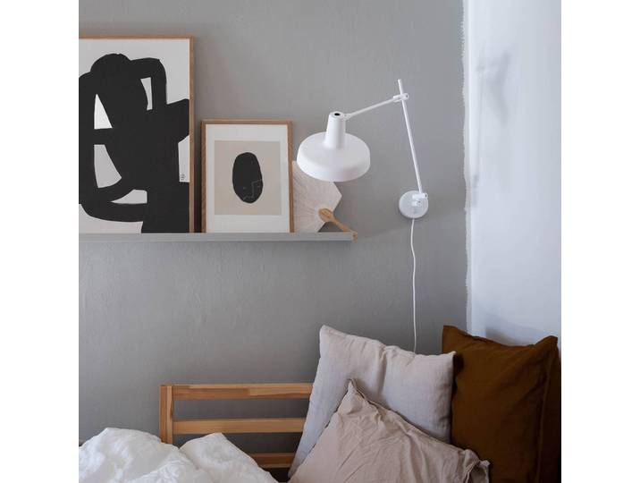 GRUPA Wandleuchte Arigato, weiß / opal, für Arbeitszimmer / Büro, Metall