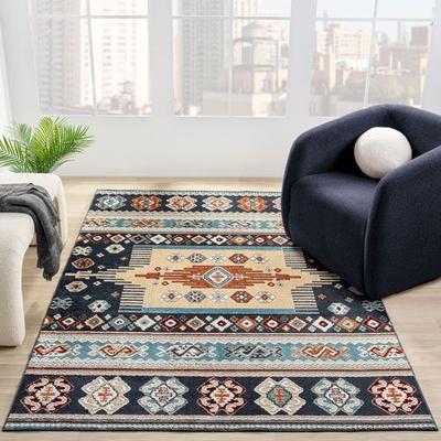 United "Andreas Rectangle Rug Navy, 7'10"" x 10'6"", Navy"