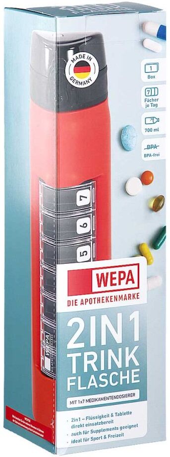 Wepa 2in1 Trinkflasche Mit 1x7 Dosierer Rot
