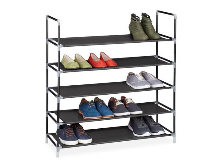 Relaxdays 2 x Schuhregal 20 Paar Schuhe schwarz