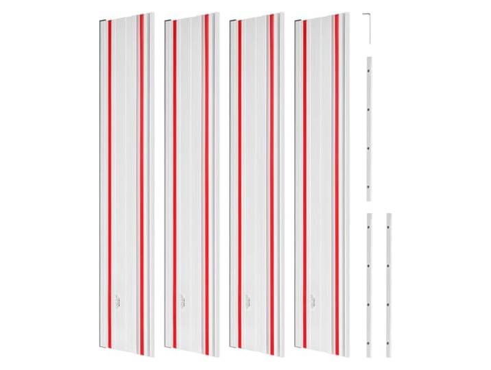 VEVOR Rail de Guidage pour Scie Plongeante Lot de 4 Guide de Scie sur Rail 700 mm Compatible avec Scies sur Rail Makita Festool WEN\, pour Projets Menuiserie\, en Aluminium Extrudé\, avec 3 Connecteurs
