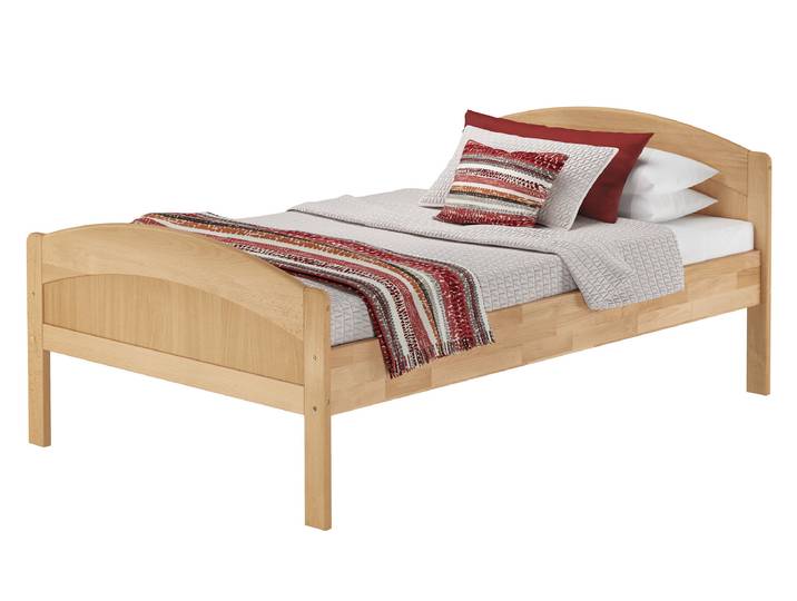 Hohes Massivholzbett 120 x 220 cm Überlang Buche Zubehör Wählbar