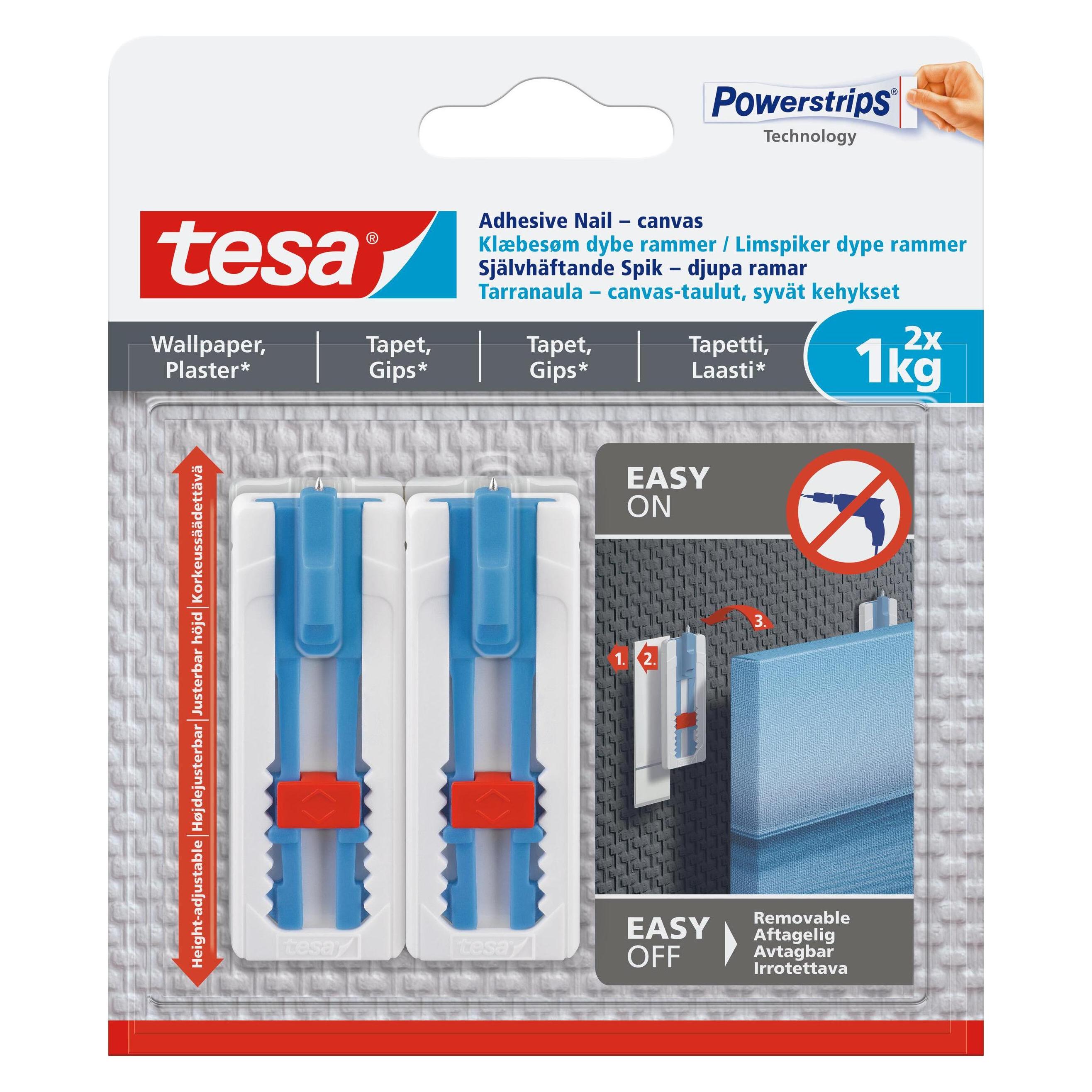 tesa HOOKS FOR CANVAS 77778 2X1KG WITH NAIL (77778)